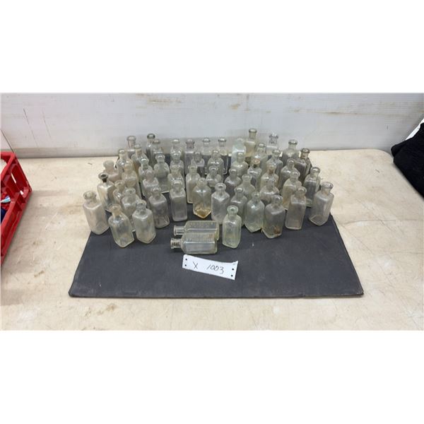 Antique Glass 2-Ounce Bottles, Various Shapes and Sizes