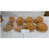 Image 1 : Fire-King Peach Lusterware Tea Set: 6 Cups, 6 Saucers, and Creamer