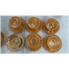 Image 6 : Fire-King Peach Lusterware Tea Set: 6 Cups, 6 Saucers, and Creamer