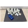 Image 1 : Milk of Magnesia Blue Bottle and Milk Glass Jars