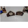 Image 1 : Pair of Vintage Mantel Clocks: Metamec and Art Deco Waterfall Style (No Lens)