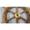 Image 2 : Ship's Wheel, 8-Spoke Wood and Brass, with 6 Handles, 29" Diameter