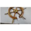 Image 4 : Ship's Wheel, 8-Spoke Wood and Brass, with 6 Handles, 29" Diameter