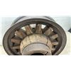 Image 3 : Vintage Wooden and Metal Wheel with wood spokes 18” Diameter