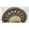 Image 6 : Vintage Wooden and Metal Wheel with wood spokes 18” Diameter