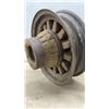 Image 8 : Vintage Wooden and Metal Wheel with wood spokes 18” Diameter
