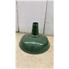 Image 3 : Two Green Enamel Industrial Light Shades, 18 and 16” Diameters
