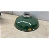Image 8 : Two Green Enamel Industrial Light Shades, 18 and 16” Diameters