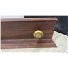 Image 4 : Vintage Wood and Brass Wall-Mount Coat Rack with Three Brass Knobs, 35 1/2 × 7 1/2 × 2 3/4”