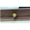 Image 5 : Vintage Wood and Brass Wall-Mount Coat Rack with Three Brass Knobs, 35 1/2 × 7 1/2 × 2 3/4”