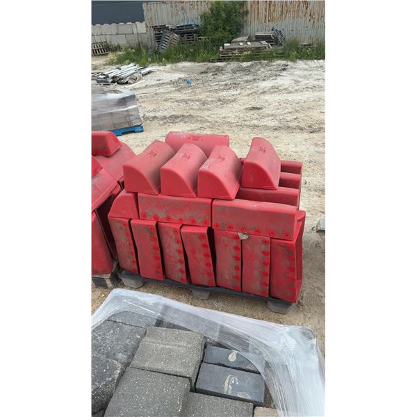 Pallet Lot of Red Plastic Elevator Buckets - Great Planters/Feeders/Shop Organizing, 50 Pieces