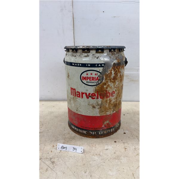 Imperial Marvelube 5 Imperial Gallons Automotive Lubricants Can, Made in Canada