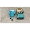 Image 2 : Vintage 1960s Tonka Pressed Steel Turquoise Jeep Commander and Utility Stake Trailer Set