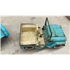 Image 5 : Vintage 1960s Tonka Pressed Steel Turquoise Jeep Commander and Utility Stake Trailer Set