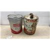 Image 5 : Two Texaco Motor Oil Cans: 20 Litres Ursa 10W SAE 10W and 5 Imperial Gallons Can