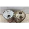 Image 6 : Two Texaco Motor Oil Cans: 20 Litres Ursa 10W SAE 10W and 5 Imperial Gallons Can