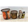 Image 2 : Vintage Co-Op Grease Tins, Kleen-Flo Liquid Cleaner, and WD-40 Spray Can