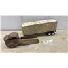 Image 1 : Vintage Pressed Steel Toy Truck and Nylint Trailer, Missing Parts
