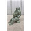 Image 2 : Soapstone Eskimo with a Seal Signed- 7 1/4” High, 5 1/2” Long, 3” wide
