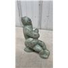 Image 4 : Soapstone Eskimo with a Seal Signed- 7 1/4” High, 5 1/2” Long, 3” wide