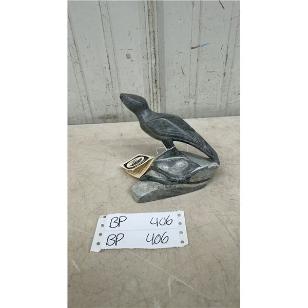 Inuk Artist Soapstone of Eagle Signed