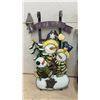 Image 5 : 30” Hanging Metal Sled with Snowman and 3 Metal Nativity set, 32”