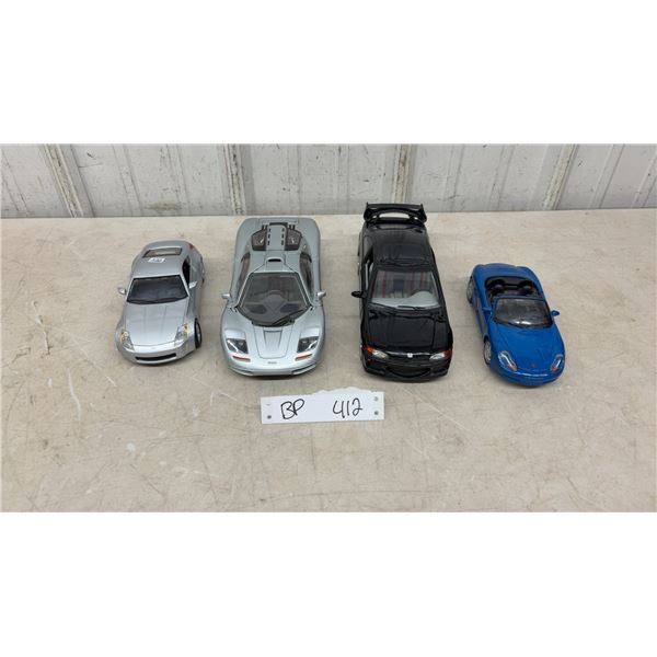 1995 Honda Civic 1/18, Porsche Boxster 1/24, Maisto 1/18 McLaren FI, Maisto 1/24 Nassan- 350 Z