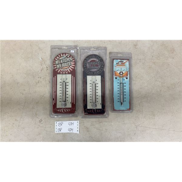 3 Metal Thermometer -Indoor/ Outdoor
