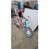 Image 2 : Schwinn Sunnyway Children's Cruiser Bicycle, Pink and Blue Frame, White Tires with Blue Rims 24"