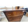 Image 4 : Vintage Art Deco Waterfall Five-Drawer Chest with Amber Bakelite Pulls