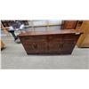 Image 1 : French Provincial Style Dark Wood Sideboard Buffet With Three Drawers and Three Double Cabinet Door