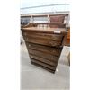 Image 3 : Traditional Six-Drawer Tall Wooden Chest of Drawers with Spindled Gallery Top 52"×18"×35"