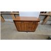 Image 1 : Sauder Mobile Wooden Craft and Sewing Cabinet with Fold-Out Work Surface, Drawer, and Casters