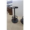 Image 2 : Pair of Industrial-Style Swivel Bar Stools with Round Wood Seats