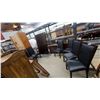Image 1 : Dark Brown Rectangular Dining Table with 6 Wood-Frame Chairs and 2 Leaves