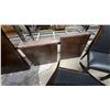 Image 4 : Dark Brown Rectangular Dining Table with 6 Wood-Frame Chairs and 2 Leaves