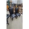 Image 8 : Dark Brown Rectangular Dining Table with 6 Wood-Frame Chairs and 2 Leaves