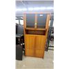 Image 1 : Danish Mid-Century Modern Teak Hutch with Sliding Glass Doors and Tambour Cabinet 79"×37"×20"