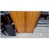 Image 5 : Danish Mid-Century Modern Teak Hutch with Sliding Glass Doors and Tambour Cabinet 79"×37"×20"