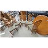 Image 6 : Round Wooden Extendable Dining Table with Turned Legs 30"hgt. And 42"diameter and Two Extension