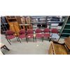 Image 1 : Set of 6 Red Upholstered Stackable Office Guest Chairs with Black Metal Frames and 2 with Armrests