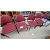 Image 3 : Set of 6 Red Upholstered Stackable Office Guest Chairs with Black Metal Frames and 2 with Armrests