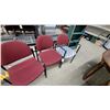 Image 4 : Set of 6 Red Upholstered Stackable Office Guest Chairs with Black Metal Frames and 2 with Armrests