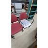 Image 5 : Set of 6 Red Upholstered Stackable Office Guest Chairs with Black Metal Frames and 2 with Armrests