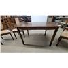 Image 2 : Vintage Oval Wooden Dining Table 30"×59"×39" with Six Upholstered Turned-Leg Chairs plus 17.6" leaf