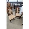 Image 5 : Vintage Oval Wooden Dining Table 30"×59"×39" with Six Upholstered Turned-Leg Chairs plus 17.6" leaf