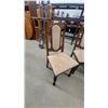 Image 6 : Vintage Oval Wooden Dining Table 30"×59"×39" with Six Upholstered Turned-Leg Chairs plus 17.6" leaf