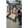 Image 9 : Vintage Oval Wooden Dining Table 30"×59"×39" with Six Upholstered Turned-Leg Chairs plus 17.6" leaf