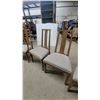 Image 4 : Set of Six Mid-Century Modern High-Back Dining Chairs With Striped Upholstered Seats