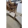 Image 5 : Set of Six Mid-Century Modern High-Back Dining Chairs With Striped Upholstered Seats